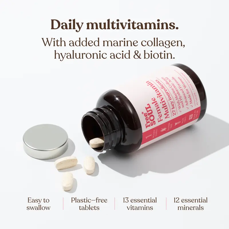 Multivitamin with Collagen for Women Plus Hyaluronic Acid and 27 Vitamins, Minerals, & Botanicals | Gluten-Free Multivitamins | Daily Support | 30 Tablets 4