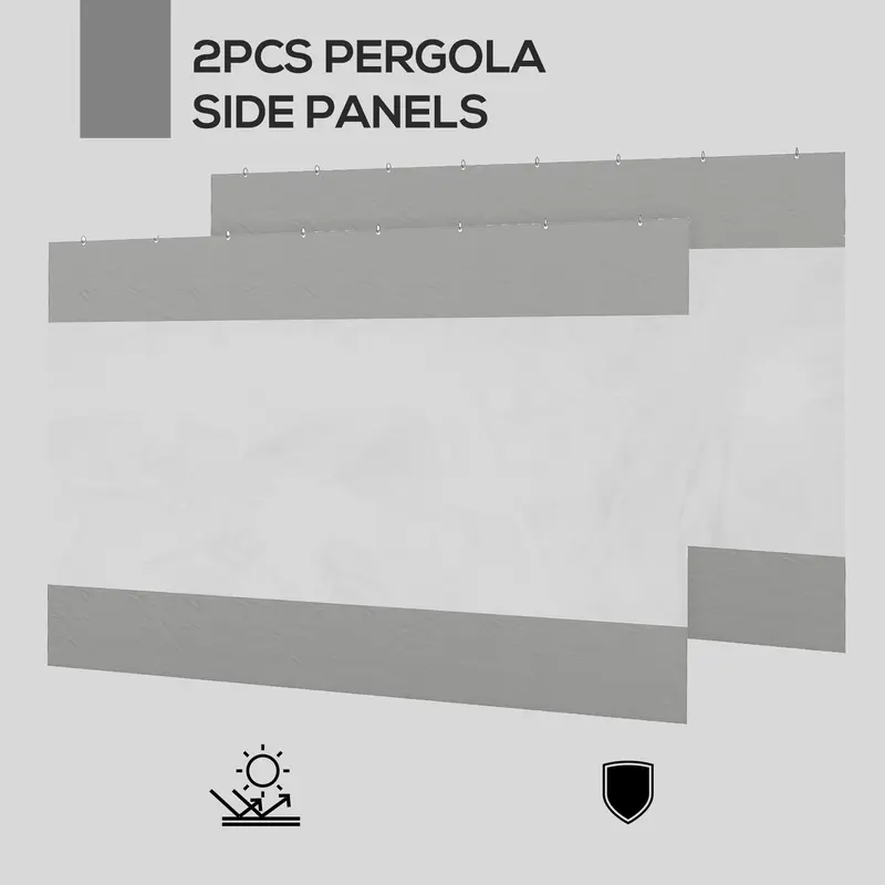 Outsunny Set of Two 3 x 2m Replacement Pergola Panels - Grey 3