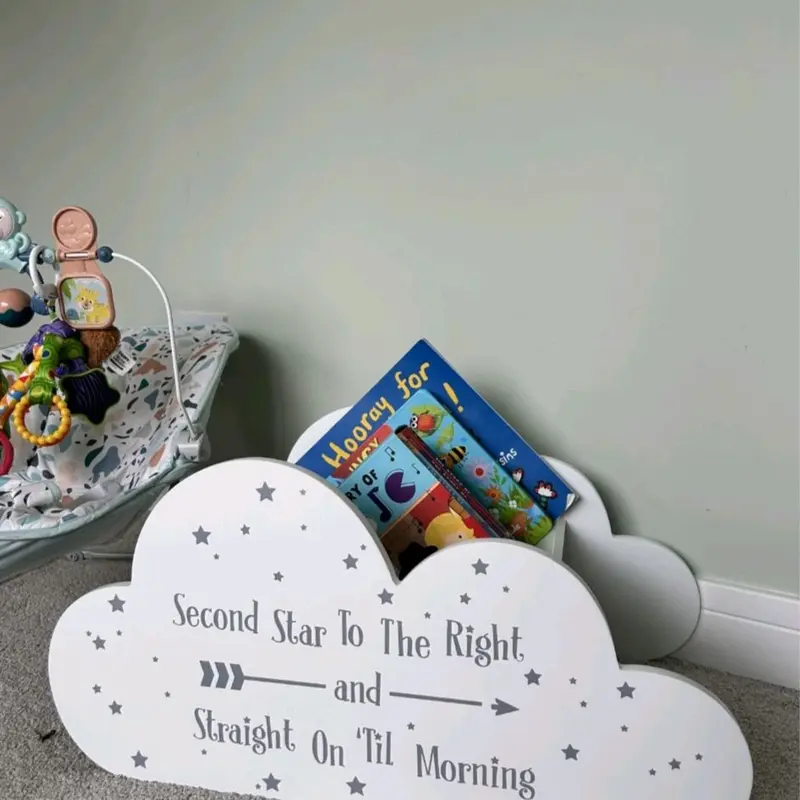 White Wooden Cloud Shaped Children's Bookshelf - Introductory price 2