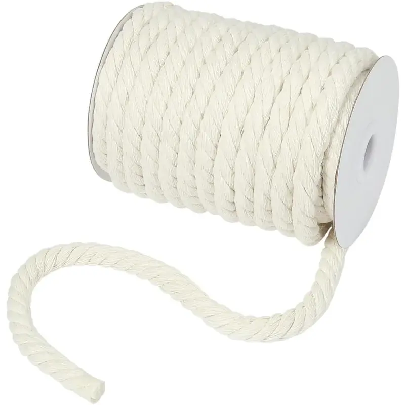 tenn well 10mm Cotton Rope, 33 Feet Thick Multifunctional Craft Rope for Macrame Knitting, Wall Hangings DIY Crafts and Decoration (Beige) 5