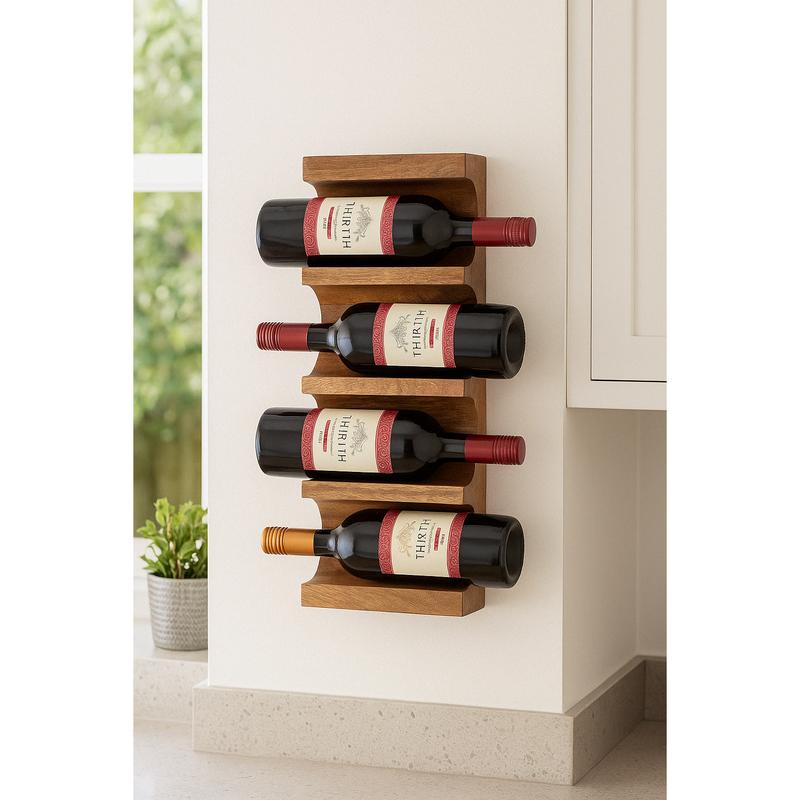 Wall Mounted Wooden Wine Rack 0