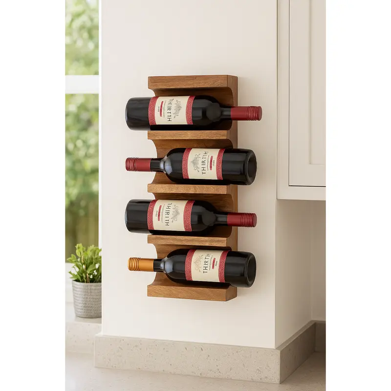 Wall Mounted Wooden Wine Rack 0