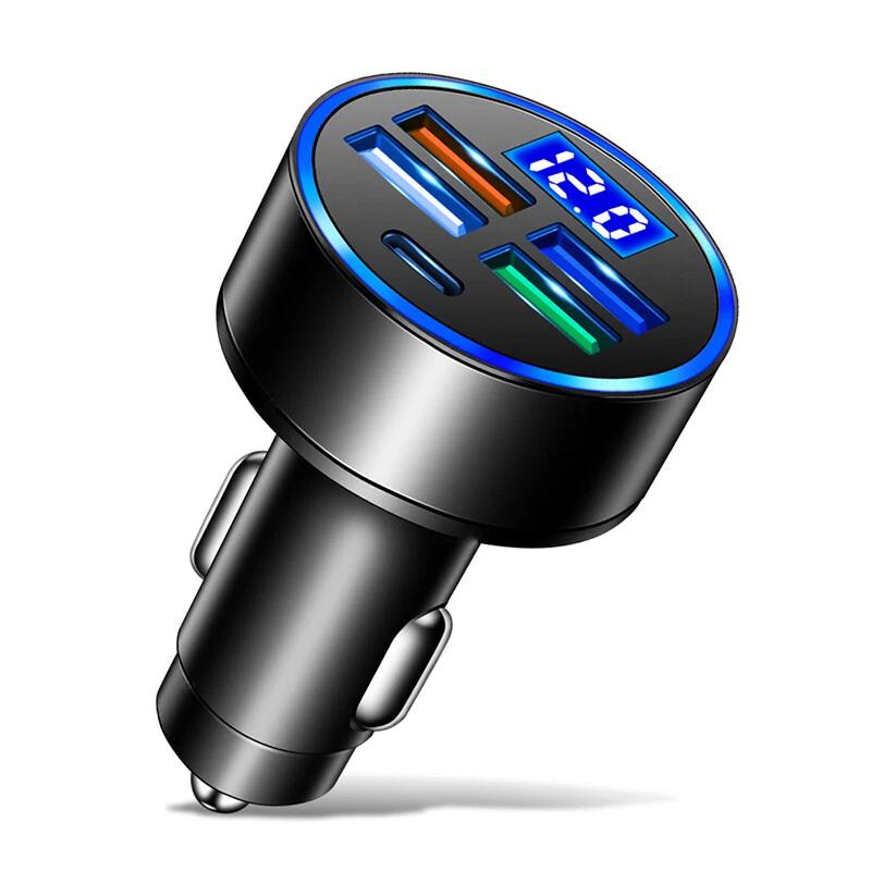 4 USB Port Car Charger LED Digital Display Tool Vehicle Interior Accessories 1
