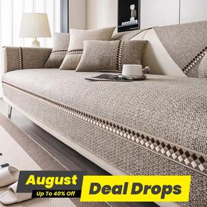 Solid Color Sofa Cover, 1 Count Non-slip Elastic Washable Sofa Slipcover, Dustproof Sofa Pad Protector, Furniture Protector for Living Room & Bedroom, Couch Covers, Soft Sofa Protector, Universal Sofa Protector, Durable Cushions