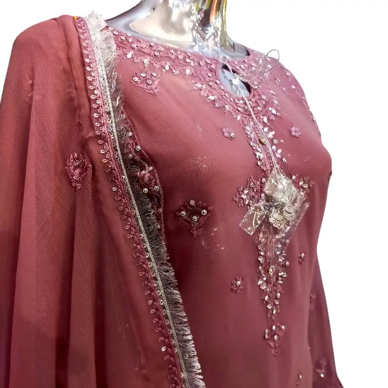 New Women's Chiffon Plazo Suit Set - Perfect for Partywear - Dress, Traditional 1