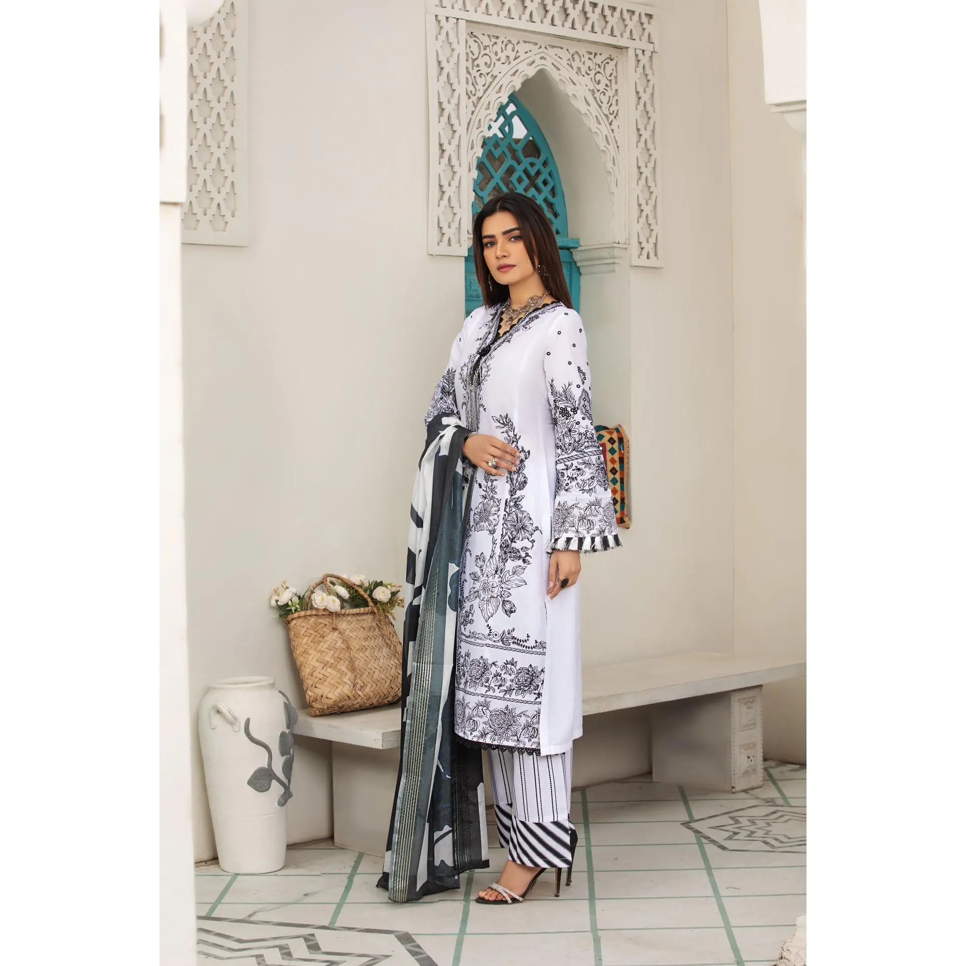 EF-03 EHSAASFABRIC 3 PC READY TO WEAR CAMBRIC COTTON SUIT