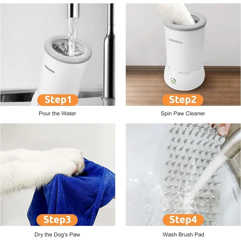 DOGNESS Dog Paw Cleaner, Automatic Paw Cleaner for Dogs with Soft Silicone, 2000mAh, USB Quick Charge, 360° All-round Pet Paw Cleaner, Gentle on Dog Paw Washer for Massage Grooming Dirty Claws 5