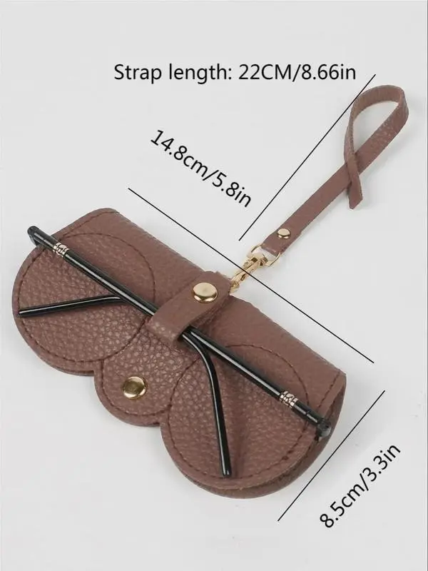 Summer cute lady sunglasses protective case, plain artificial leather design, high-quality glasses case, luxurious sunglasses bag, creative and fashionable portable glasses case 5