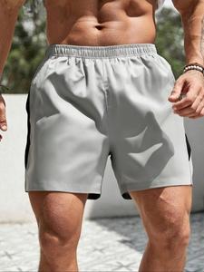 Men's Solid Color Quick Drying Shorts, Regular Fit Casual Comfy Breathable Shorts for Summer, Men's Bottoms for Daily Wear