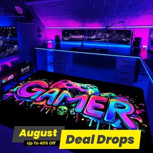 Gamepad Pattern Flannel Indoor Rug, 1 Count Fluorescent Soft and Comfortable Area Carpet, Floor Carpet for Home Entrance, Kitchen, Living Room