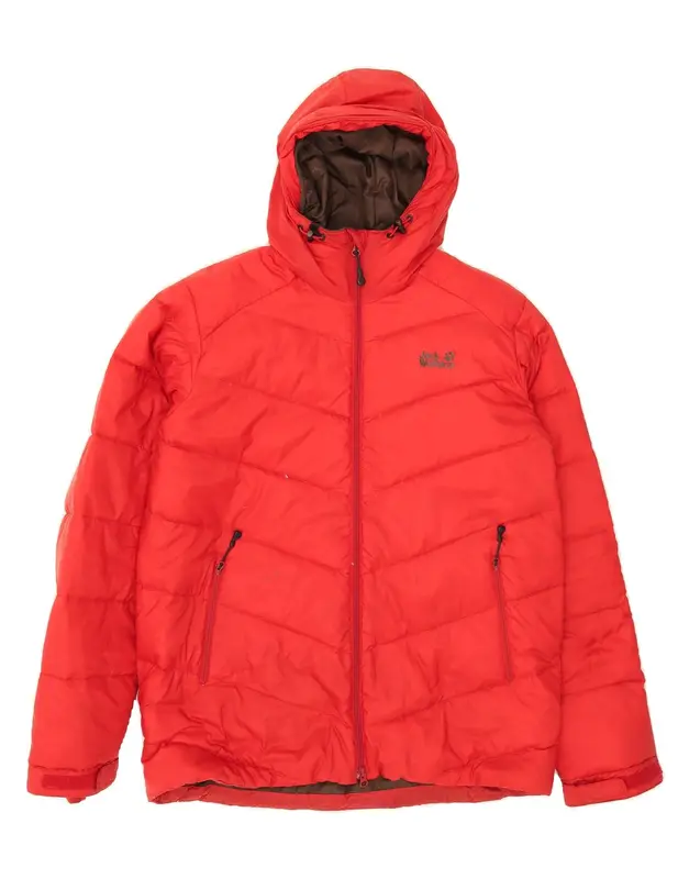 Pre-Owned Vintage JACK WOLFSKIN Mens Hooded Padded Jacket UK 40/42 Large Red Polyester 0