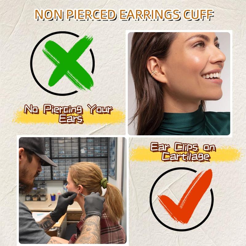 Product Introduction of Elegant Ear Cuffs for Women - Clip-On Non-Piercing Hoop Earrings, Simple Fashion Cuff Design, Party & Daily Wear, Ideal for Valentine's Day Gift, One Size Fits All Seasons 5
