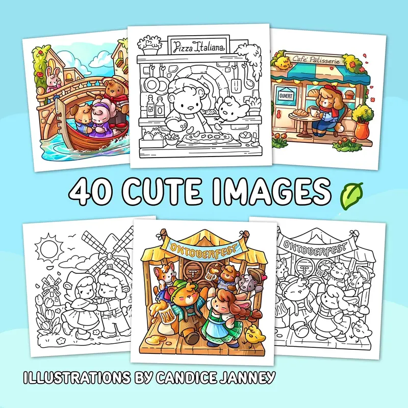 Cozy Europe: Cute Coloring Book for Adults and Teens with Charming Characters and Delightful European Scenes for Relaxation (Comfy and Cozy Coloring Books) Paperback – 25 Mar. 2025 1