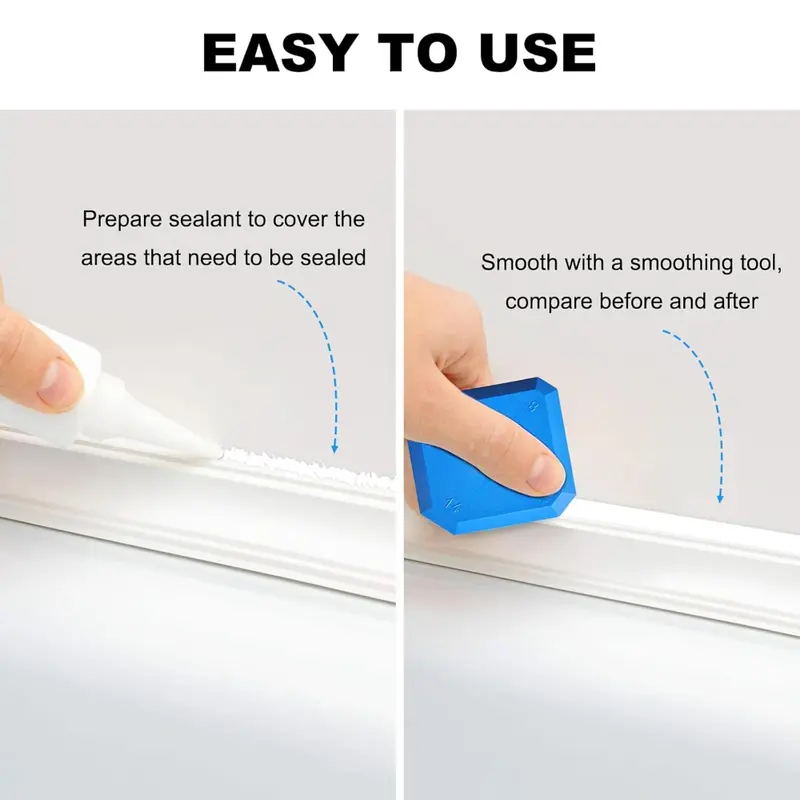 Silicone Sealant Tool Set - 5 Piece Caulking and Finishing Kit for Precise Sealing, Multi-Angle Applicator for Kitchen, Bathroom, and Floor Use - Professional Sealant Finishing Tool 4