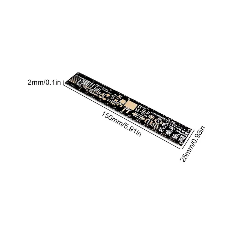 Printed Circuit Board Ruler with 180-Degree Measurements for Resistor, Capacitor, IC, SMD & More | 15cm, 20cm, 25cm 4