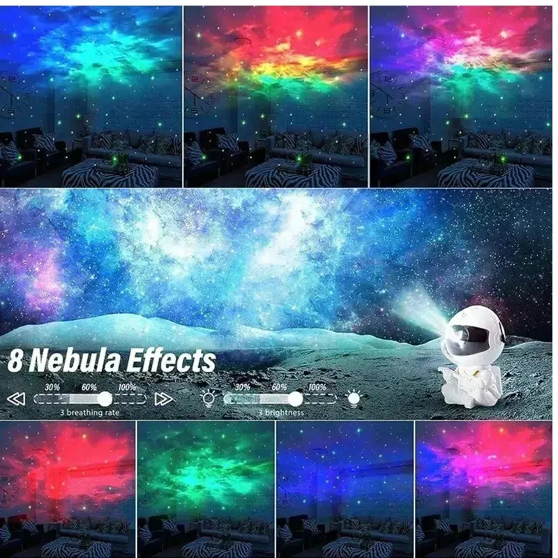 Astronaut Projector Galaxy Starry Sky Night Light Nebula Space LED Lamp W/Remote-Indoor Lighting 6