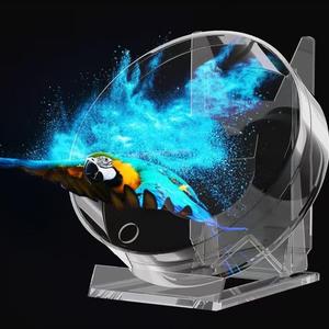 3D Hologram Fan with Cover, 8.8cm Holograph, 3D Hologram Projector, Holographic Christmas Tree Advertising, Display with Remote and BT and WIFI, Mobile Phone App Control, Decorations for Holiday and Parties, Top Choice for Easter Gift