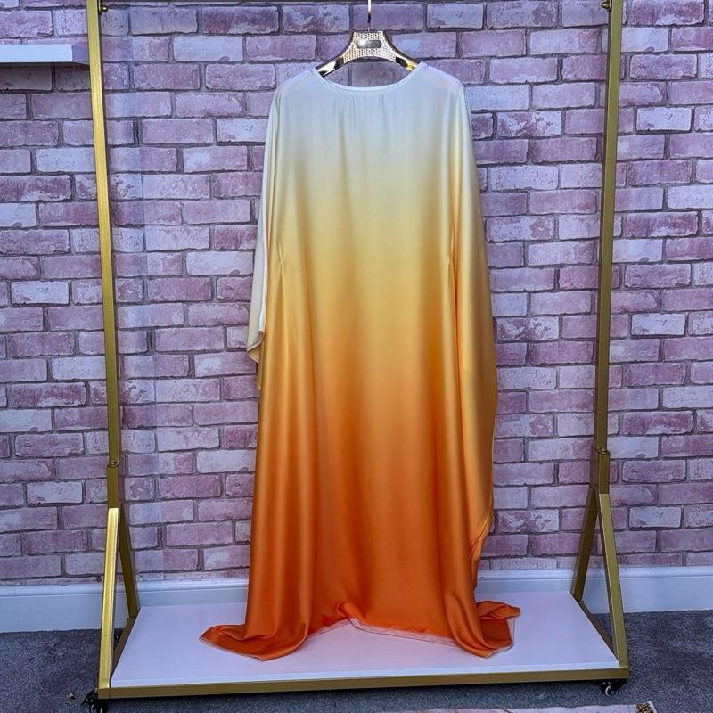 Ombré Luxe Satin Batwing Kaftan Abaya Dress One Size (UK 6-26) With Inside Belt Length 54 inches Inside Belt 6