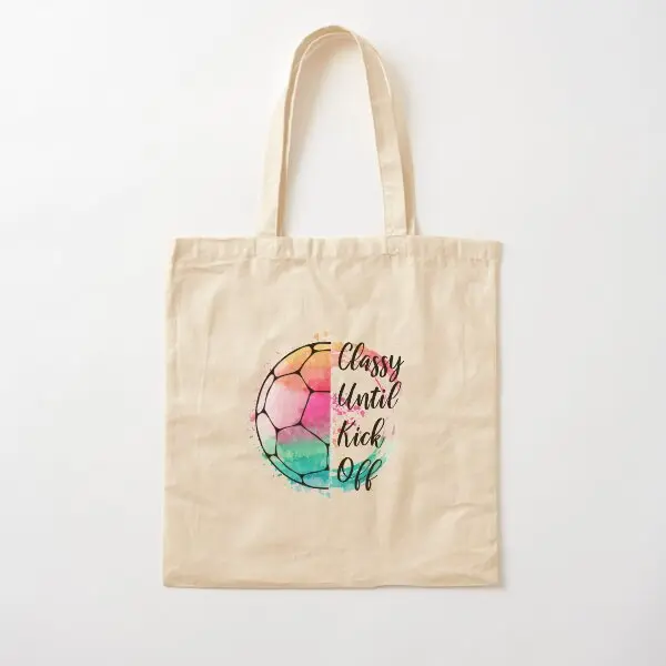 Soccer Girl Futbol Mom Cotton Totes Bag for Shopping, Gym, Gift for Sport Lover, Soccer Fans