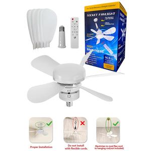 16 Inch Socket Ceiling Fan Light with Remote Control, Easy Installation, Energy-saving Night Light, Silent and Low Noise Fan Light