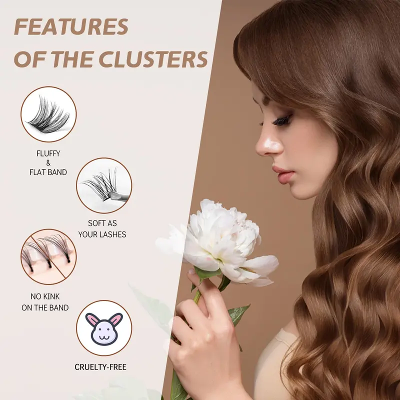 Lash Clusters, 120Pcs DIY lash Extenisons 8-16MM D Curl Fluffy Individual Natural Wispy Lashes Reusable Eyelash Extension at Home (Fluffy) 5