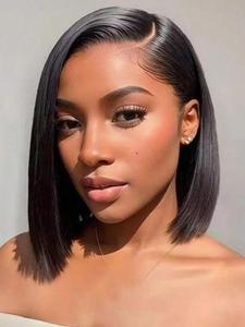 5x5 Glueless Lace Bob Wig, 180% Raw Human Hair Wig, Natural Hair Line, Fashion Accessories for Women & Girls, Lace Closure Wigs
