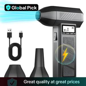 1set Turbo Jet Fan Electric Air Duster Cleaning Blower Tool, 130000RPM Portable Type-C Charging 4 Gears adjustable Car Blowing Snow Dust off, Portable Handheld Blowers