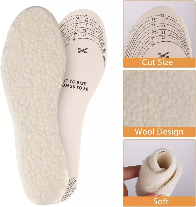 Wicket Pair Sheepskin Insoles Soft Warm Thermal Inner Fleece Wool Pair Boots Shoe soles 4