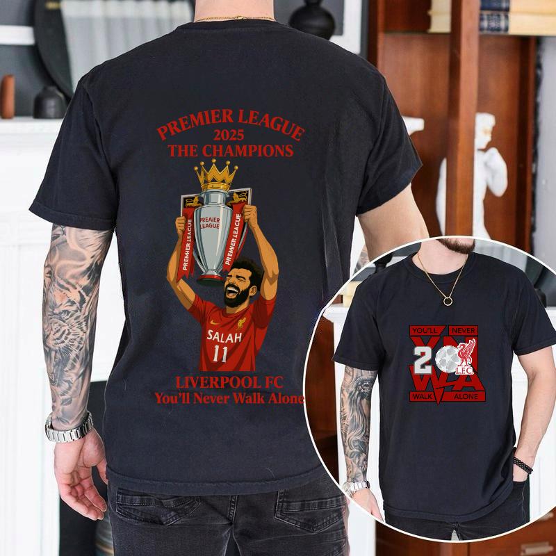 LIVERPOOL is CHAMPIONS PREMIERLEAGUE 2025 double-sided printed T-shirt unisex shirt john pork shirt sublime shirt shirts men designer shirts graphic tee world tshirts invincible shirt 3