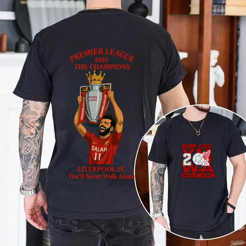 LIVERPOOL is CHAMPIONS PREMIERLEAGUE 2025 double-sided printed T-shirt unisex shirt john pork shirt sublime shirt shirts men designer shirts graphic tee world tshirts invincible shirt 2
