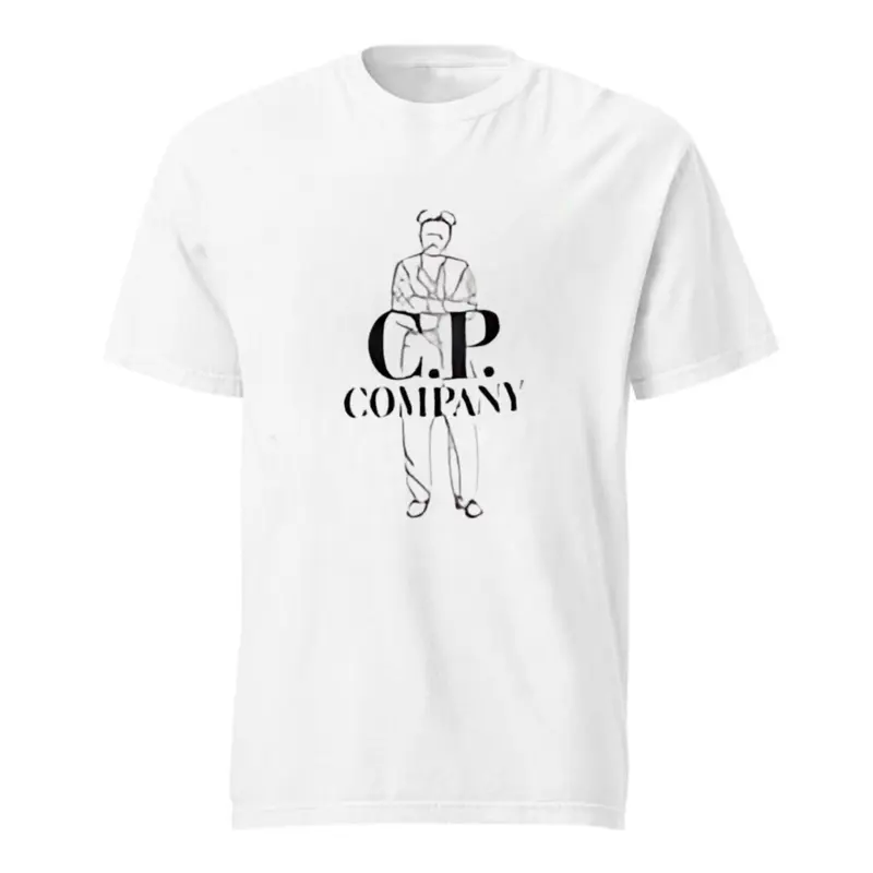 Men's C.P. Company Print Round Neck T-shirt, Casual Short Sleeve T-shirt for Summer, Fashion Men Top for Daily Wear, All Match Top for Summer 2