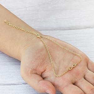 Product Introduction of Philip Jones Gold Plated Infinity Anklet Created with Zircondia® Crystals 18