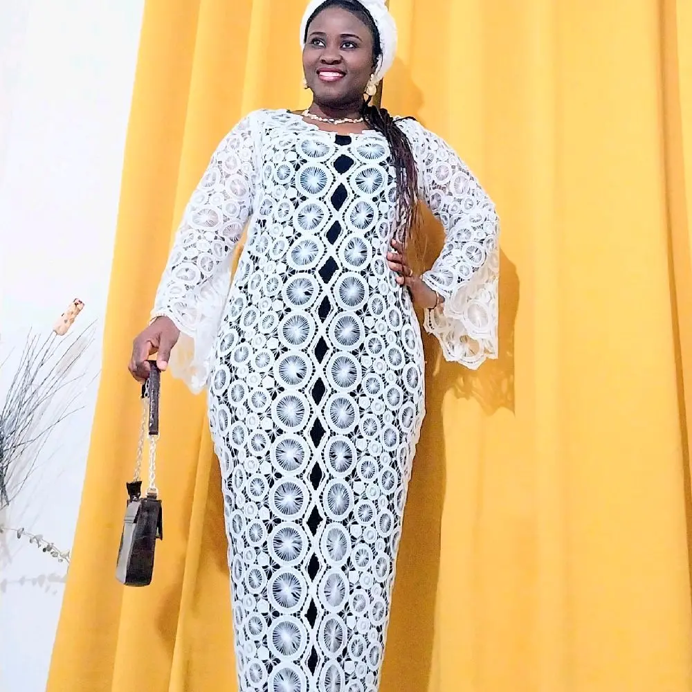 African Aso ebi lace dress Womenswear Long Sleeve Elegant