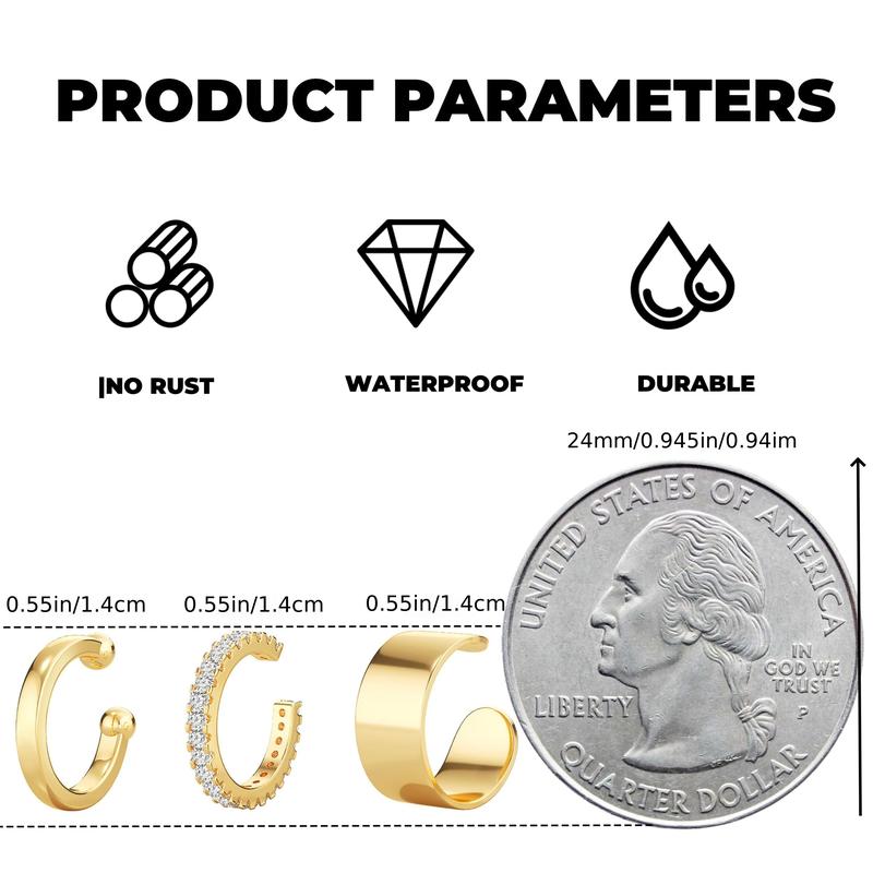 Product Introduction of Elegant Ear Cuffs for Women - Clip-On Non-Piercing Hoop Earrings, Simple Fashion Cuff Design, Party & Daily Wear, Ideal for Valentine's Day Gift, One Size Fits All Seasons 4