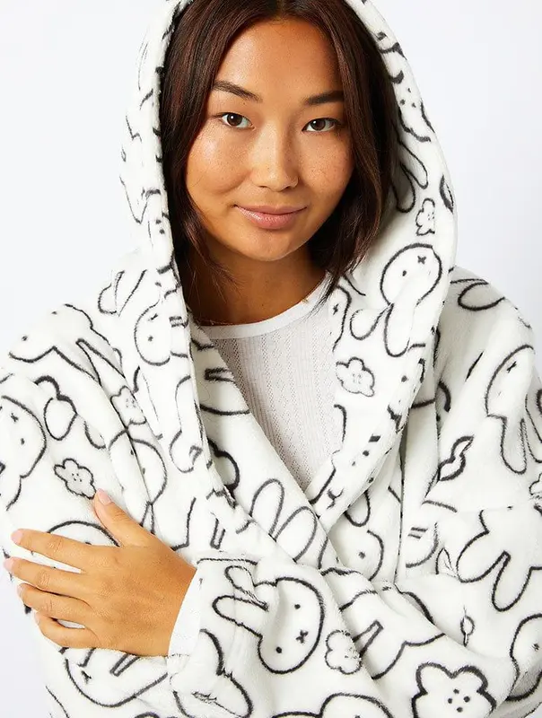 Miffy x Skinnydip Dressing Gown in White 2