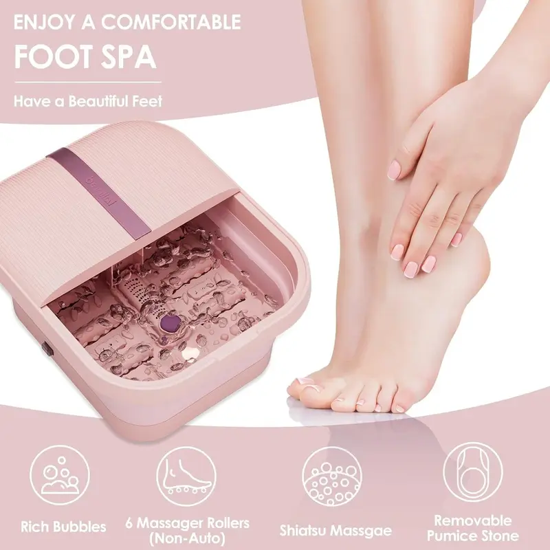 Beinilai Collapsible Foot Spa and Massager with Heat, Bubbles, Vibration & Pumice Stone | Buy Online at Amizek 6