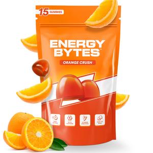 Energy Gummies | 15 Count | Orange Flavour | Fast, Tasty Energy for Running, Pre-Workout, All-Day Boost (1-Pack)