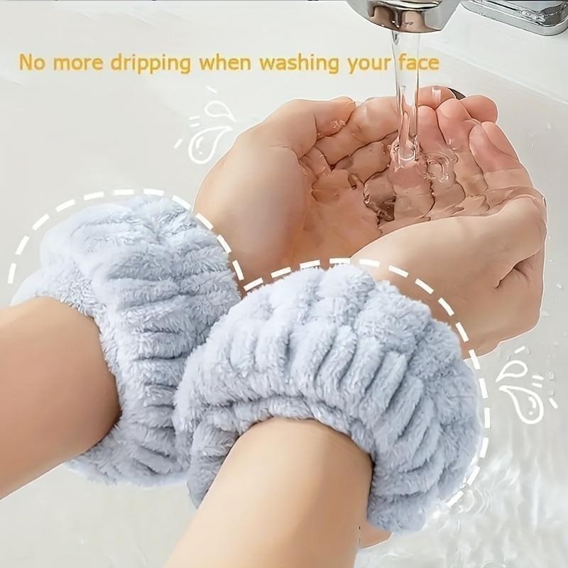 (Gift 3)2pcs Face Washing Wrist With Magic Device To Absorb Water To The Cuff Exercise Sweat Wiping Bracelet Sweat Absorbing Sleeve To Wash And Moisture-proof Sleeve To Protect Wrist 0