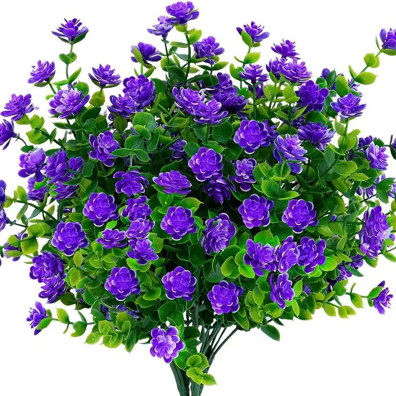 Artificial Flowers UV Resistant Outdoor Fake Flowers Plastic Hanging Shrubs Plants for Garden Porch Window Box Home Decoration Decorative Decorative 7