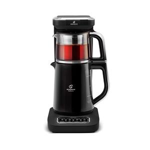 Karaca Caysever Robotea Pro 4 in 1 Talking Automatic Tea Maker Kettle and Filter Coffee Maker, 2500W, Black Chrome