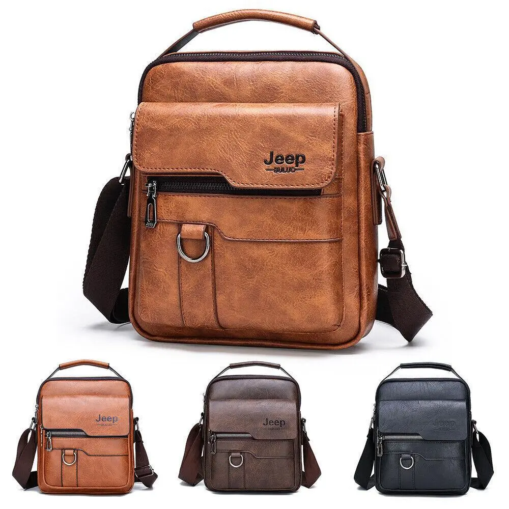MEN'S PU LEATHER MESSENGER SHOULDER BAGS VINTAGE CROSS BODY PURSE HANDBAG UK