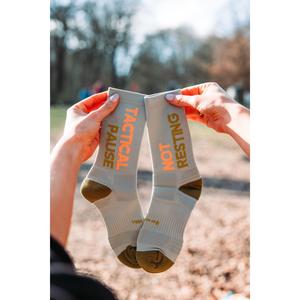 SOCKS "NOT RESTING... TACTICAL PAUSE" - LIGHT GREY