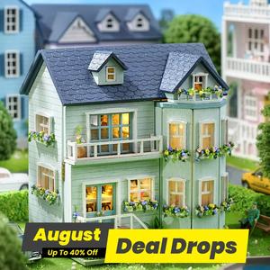 DIY Miniature House Kit, House Building Kit with LED Light, Creative Birthday and Holiday Gift Options