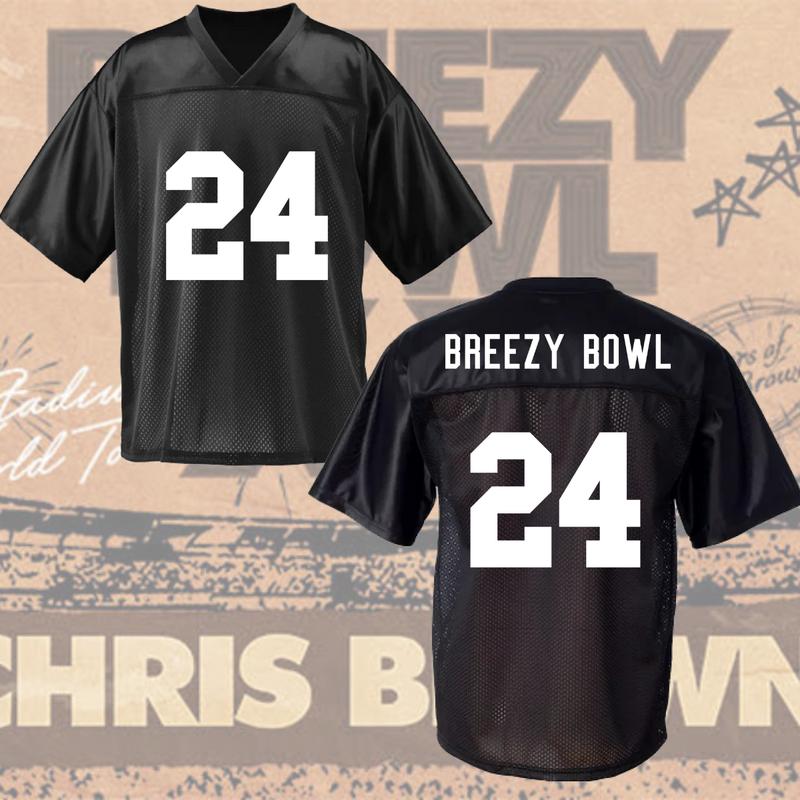 Chris Brown 24 Breezy Bowl Tour Jersey, Chris Brown Fan Merch, Breezy bowl merch, Chris Brown Tour Jersey, Breezy Bowl Merch 2025, Summer tour 2025 0