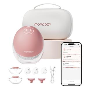 Momcozy M9 Mobile Flow Breast Pump Hands Free App Discreet Control with Personalized Multi-Modes & 15 Levels, Independent Breastmilk Storage, Wearable Breast Pump M9 24mm