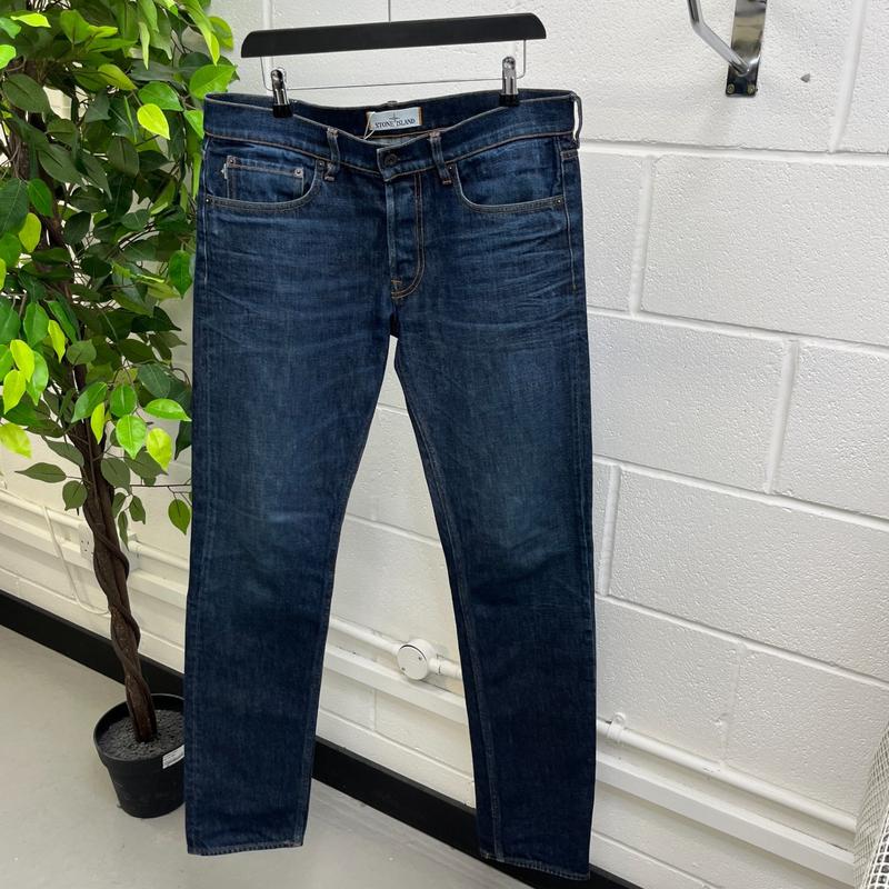 Men's Applique Logo Jeans Blue Size Waist 32" 8