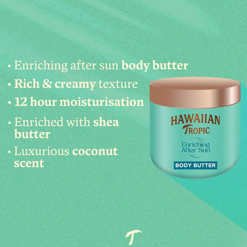 Hawaiian Tropic Enriching After Sun Body Butter - 250 ml, 12-Hour Moisturisation, With Shea Butter, Coconut scent, Vegan Scented Moisturizer 1