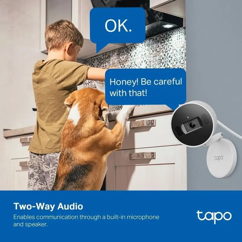 Tapo C125 Indoor Camera with Physical Privacy Shutter, 2K QHD Security Camera, No Monthly Fee, AI Detection, Pet & Baby Camera, CCTV, 2-Way Talk, 140° Wide FOV, Night Colour Vision, Magnetic Mounting 2