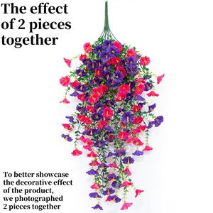 Artificial Hanging Flower, 1 Count Simulated Eucalyptus Morning Glory Hanging Wall Vine, Decorative Flowers for Home Wall Birthday Kitchen, Home Decor, Decoration, Flower Design, Fake Flowers, Garden Decorations