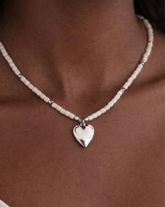 'Love' Heart Beaded Pearl Necklace 45-50cm